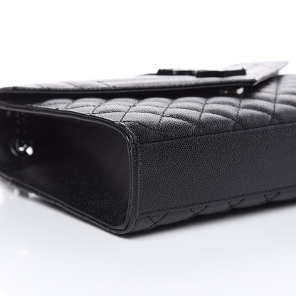 Saint Laurent Grain De Poudre Textured Mixed Matelasse Triquilt Medium Monogram Satchel Black 8 of 10