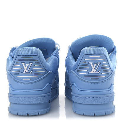 Louis Vuitton Calfskin Embossed Monogram Mens LV Trainer Sneakers 6 Blue 6 of 10