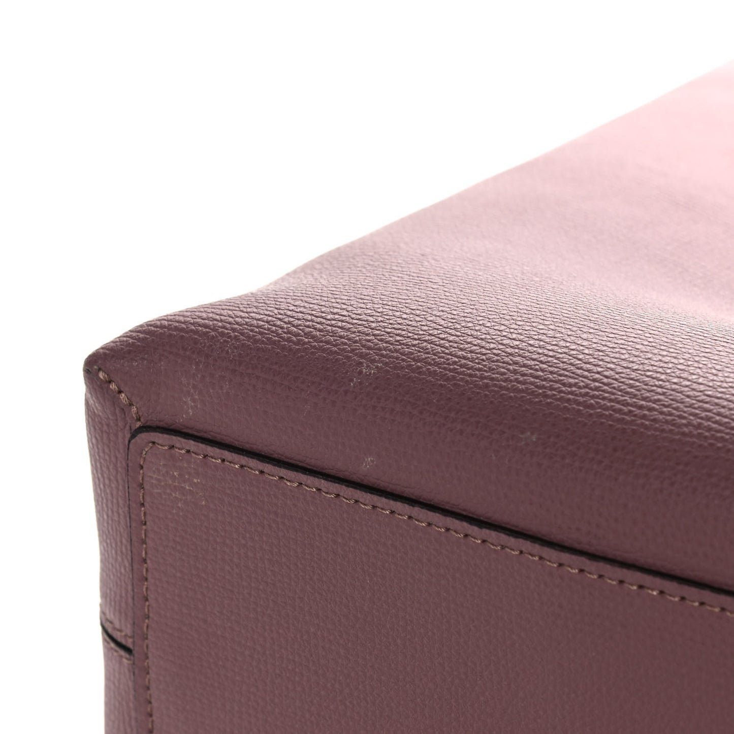 Grainy Calfskin Haymarket Check Medium Reversible Tote Dusty Pink
