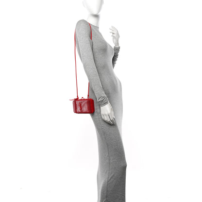 Saint Laurent Brass Lambskin Monogram Cassandre Cage Bag Rouge Flamme 2 of 10