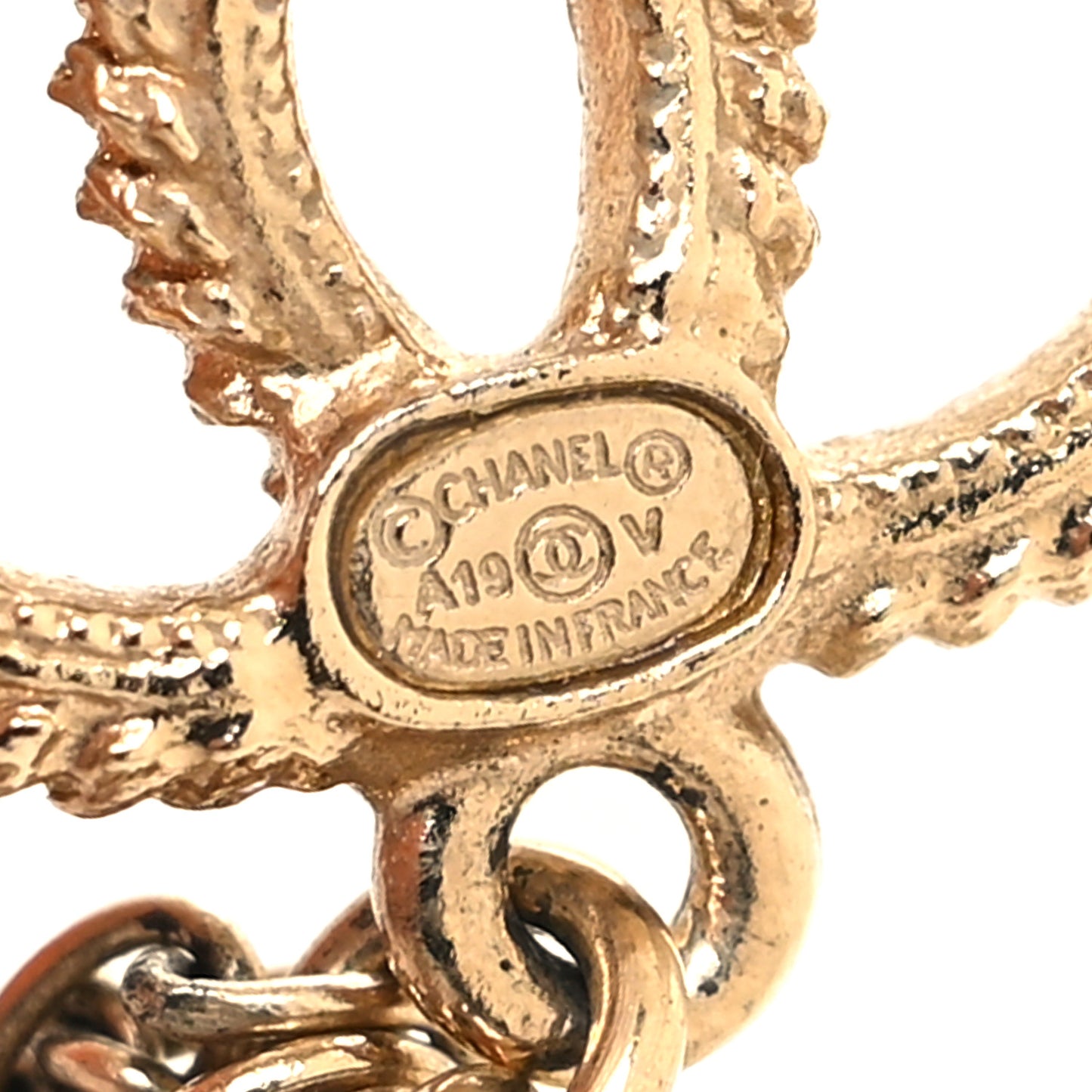 Pearl CC Multi Chain Drop Earrings Gold