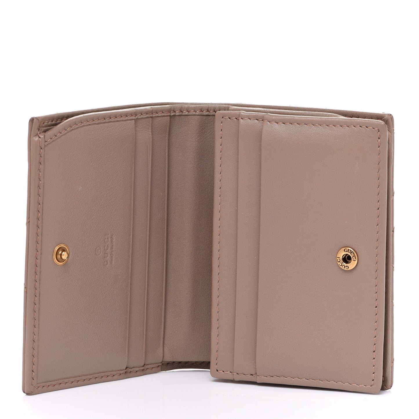 Calfskin Matelasse GG Marmont Card Case Porcelain Rose