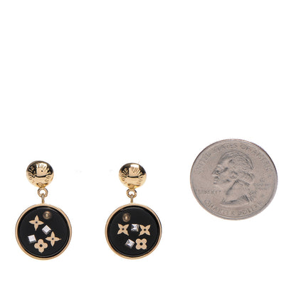 Louis Vuitton Swarovski Crystal Inclusion Earrings Black 2 of 5