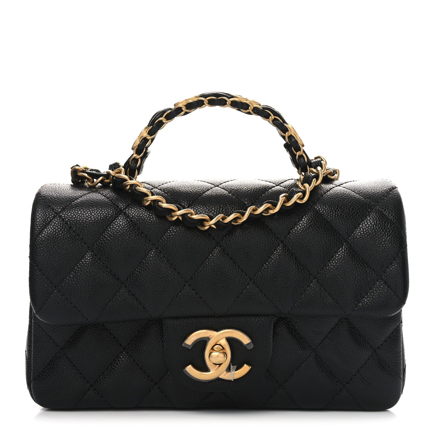 Chanel Caviar Quilted Mini Handy CC Flap Black 1715153 – FASHIONPHILE