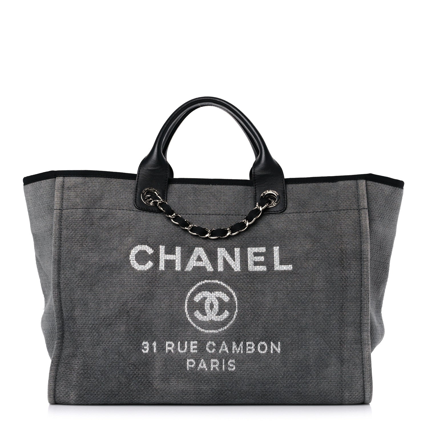 Chanel Canvas Medium Deauville Tote Grey 1 of 14