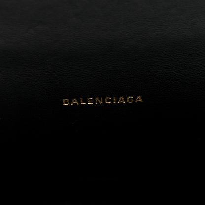 Balenciaga Shiny Calfskin Crocodile Embossed Hourglass Top Handle Bag XS Black 6 of 9