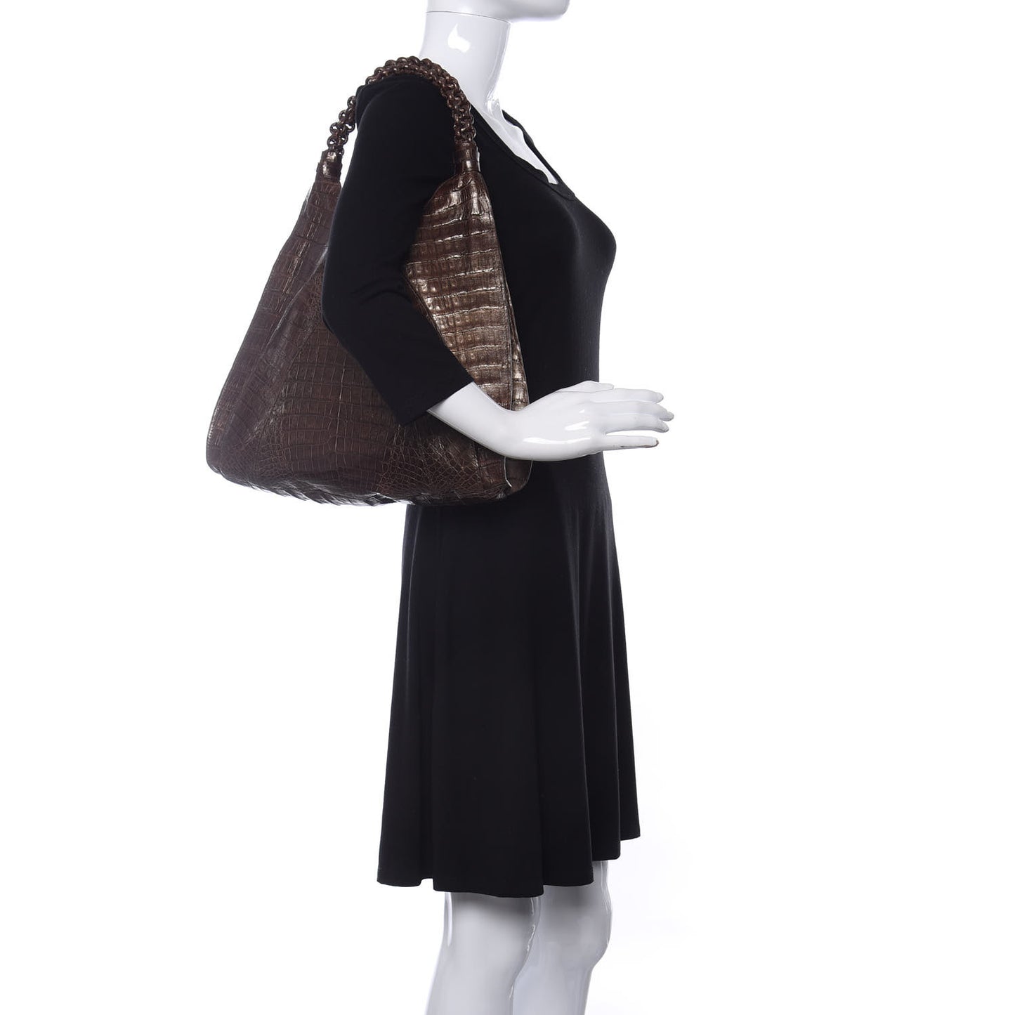 Crocodile Hobo Brown