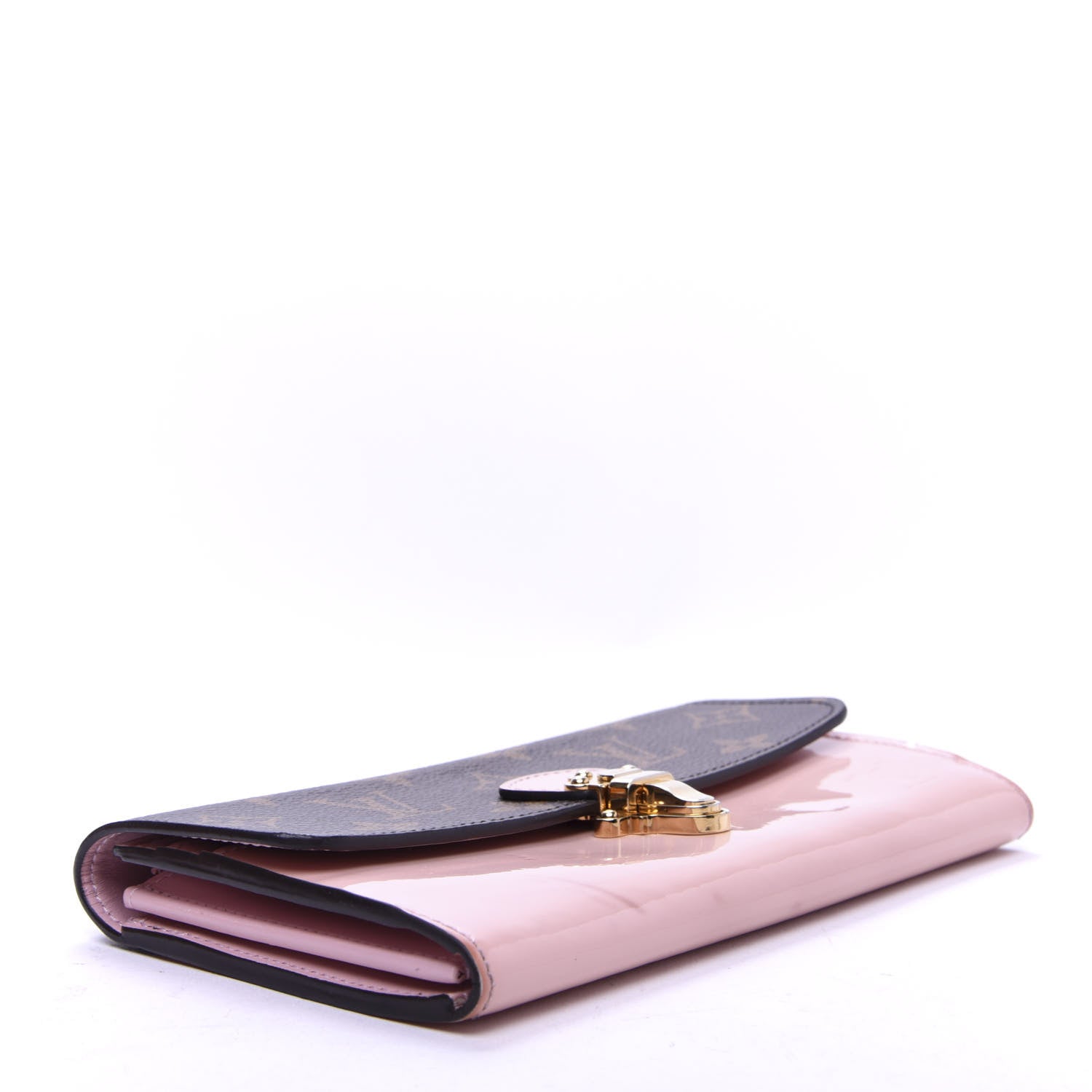 Louis Vuitton Patent Calfskin Monogram Cherrywood Wallet Rose Ballerine 4 of 9