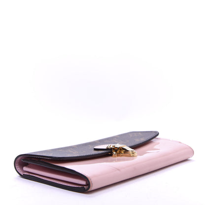 Louis Vuitton Patent Calfskin Monogram Cherrywood Wallet Rose Ballerine 4 of 9