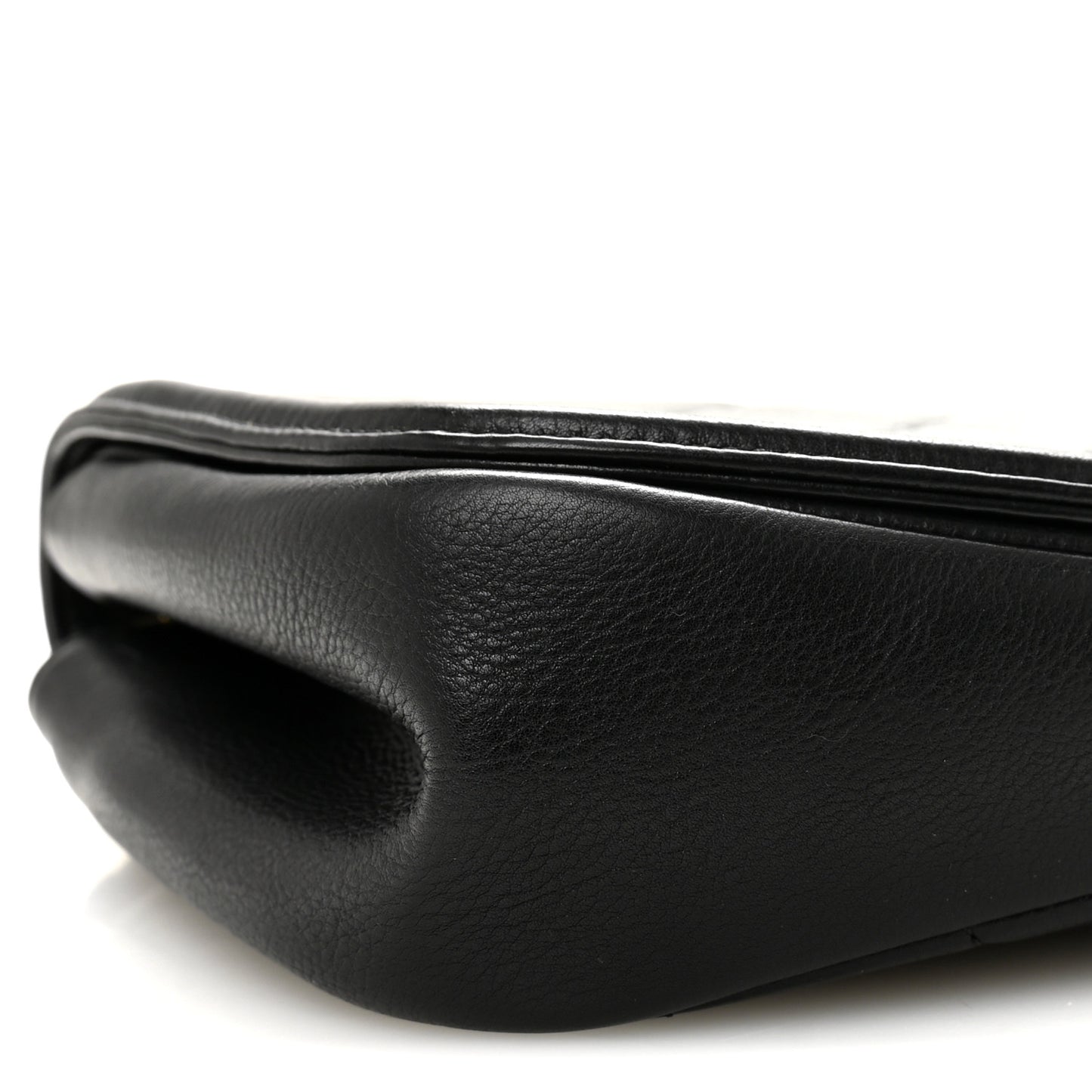 Calfskin Quilted Small Underline Flap Black
