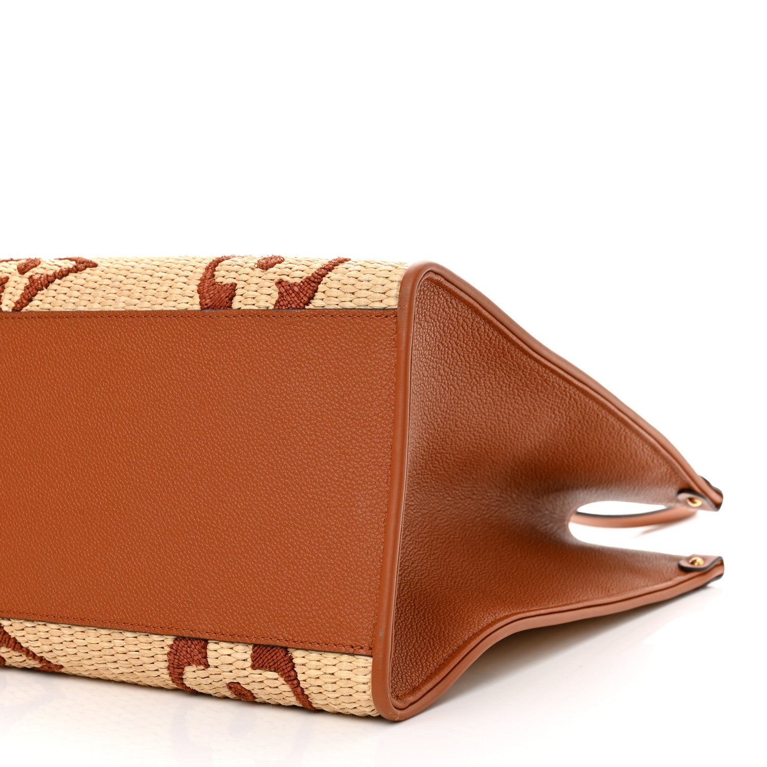 Louis Vuitton Raffia Calfskin Monogram Giant Onthego GM Tan 9 of 11