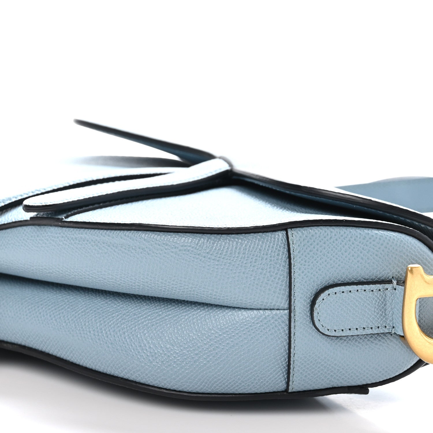 Christian Dior Grained Calfskin Saddle Bag Sky Blue 10 of 10