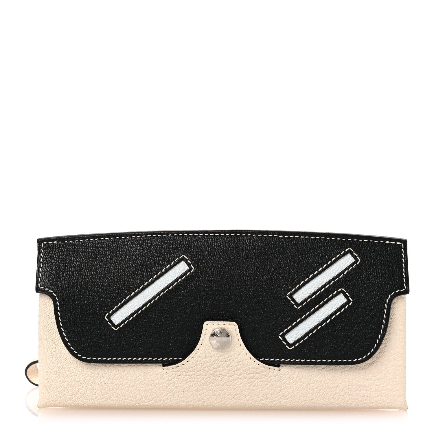 Hermes Chevre Mysore In-The-Loop Wink Glasses Case Nata Black Quebracho Menthe 1 of 8