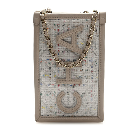 Chanel Tweed PVC Lambskin Clutch With Chain Light Beige 1 of 10