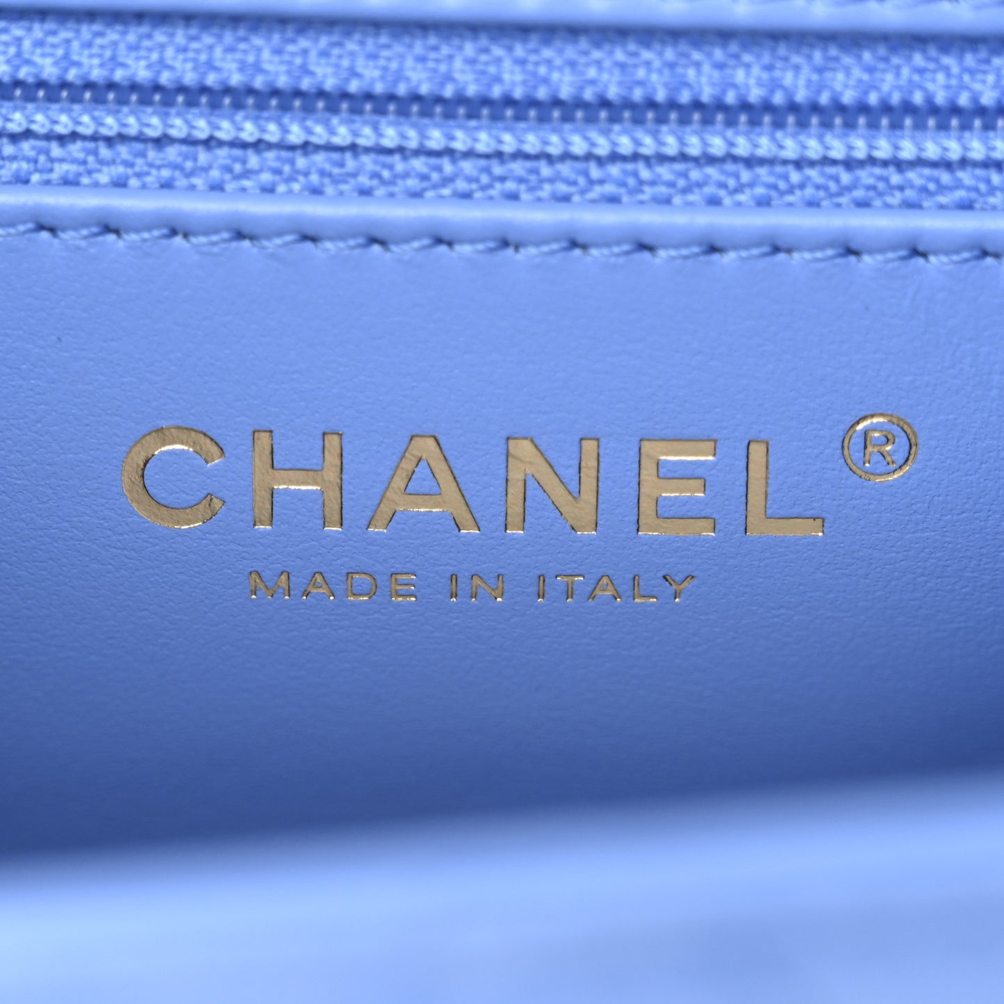 Shiny Aged Calfskin Quilted Nano Kelly Shopper Blue