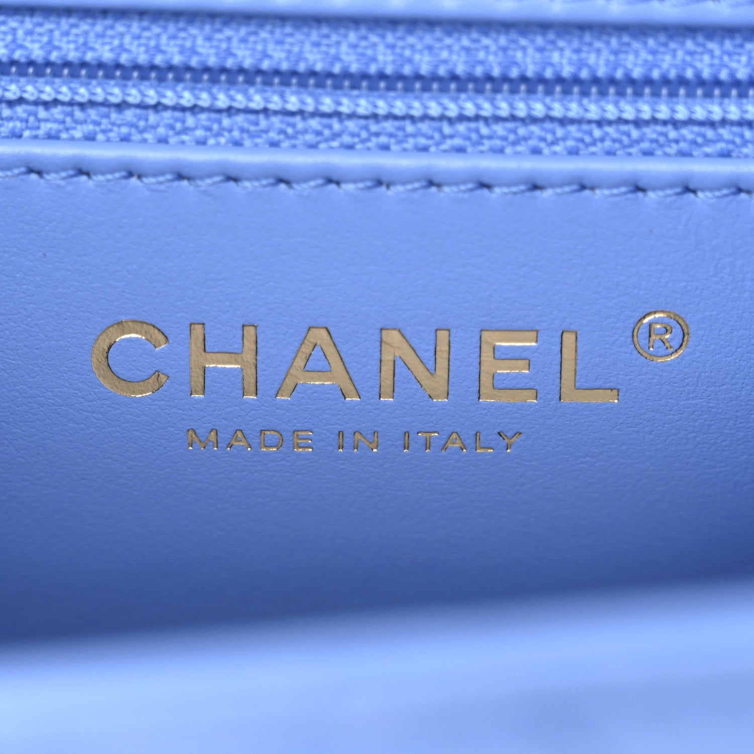 Chanel Shiny Aged Calfskin Quilted Nano Kelly Shopper Blue 6 of 11