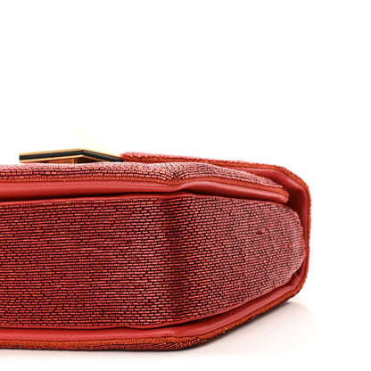 Valentino Garavani Nappa Beaded One Stud Chain Clutch Red 9 of 9