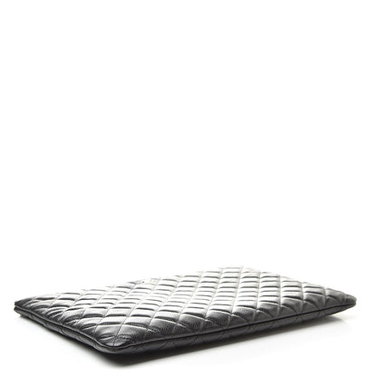 Chanel Caviar Quilted Large Cosmetic Case Black 4 of 10