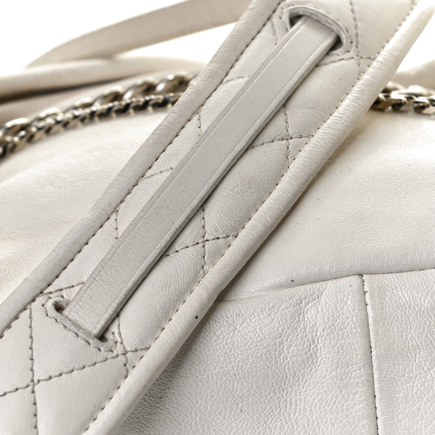 Lambskin Small Biker Hobo White