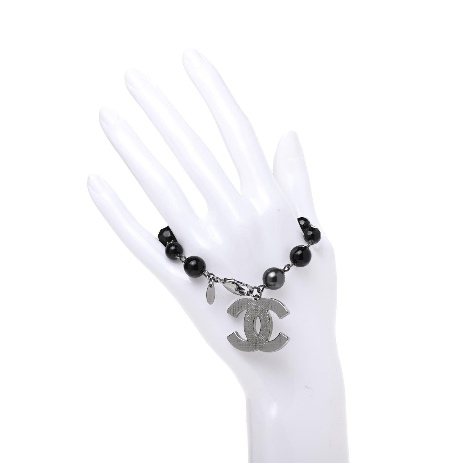 Chanel Ruthenium Bead CC Bracelet Black 2 of 4