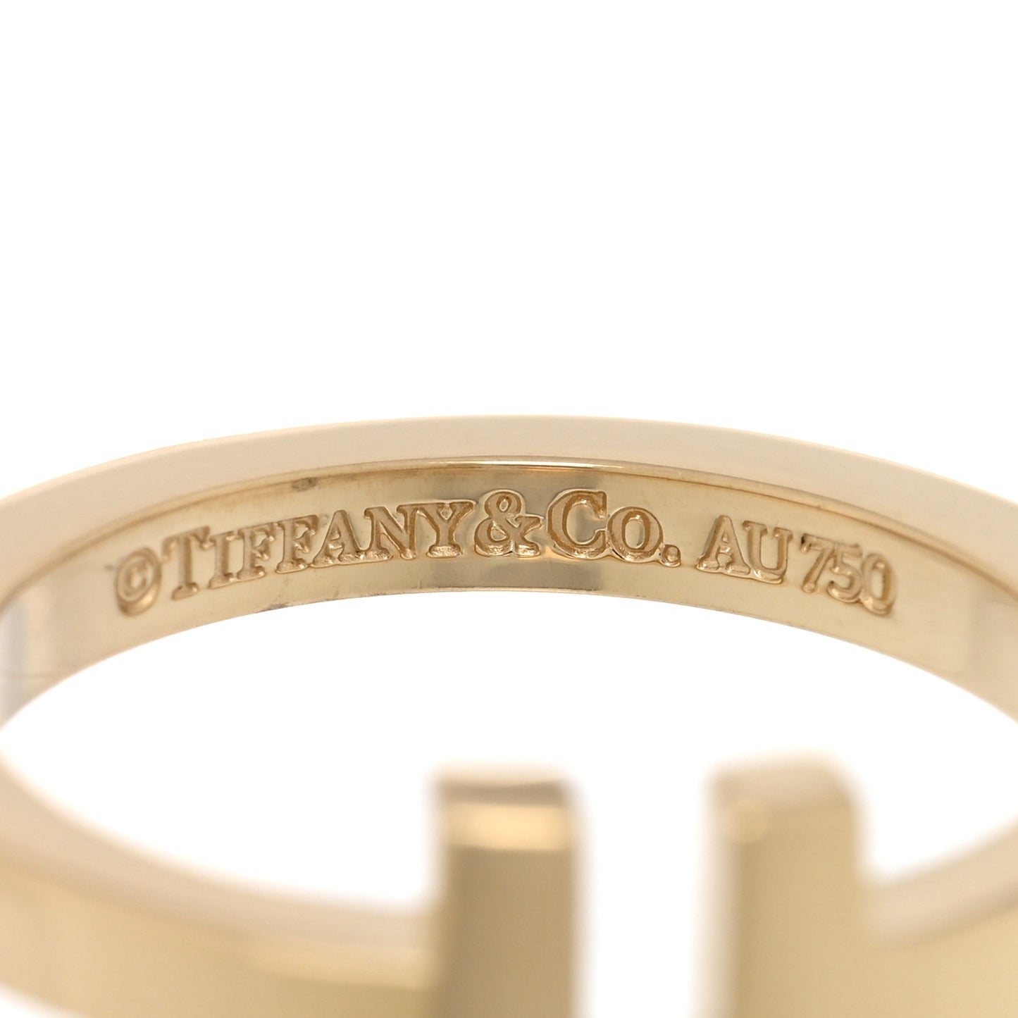 18K Yellow Gold T Square Ring 57 8
