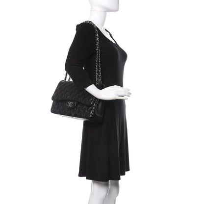 Chanel Lambskin Quilted Jumbo Double Flap Black 2 of 11