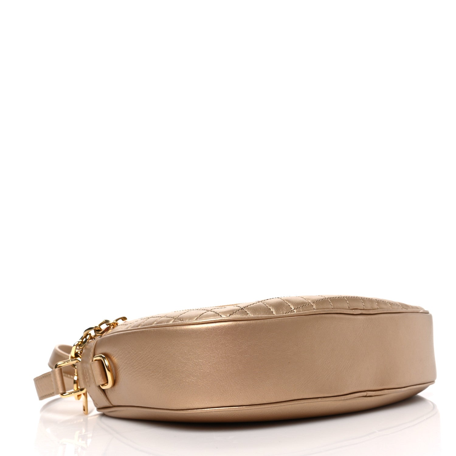 Celine Laminated Calfskin Quilted Medium C Charm Bag Gold 4 of 8