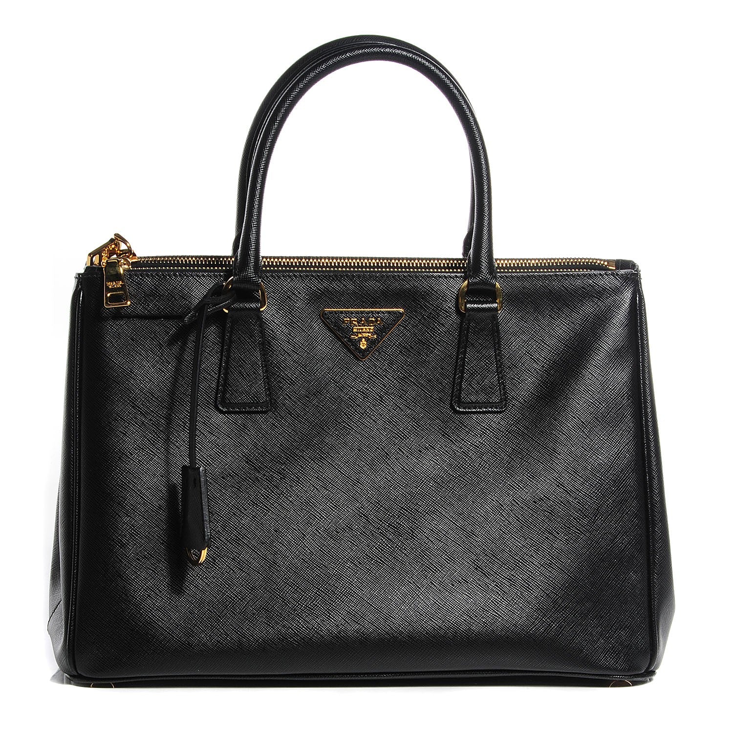 Prada Saffiano Lux Medium Double Zip Tote Nero Black 1 of 12