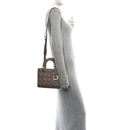 Christian Dior Lambskin Cannage Small My ABCDior Lady Dior Warm Taupe 2 of 11