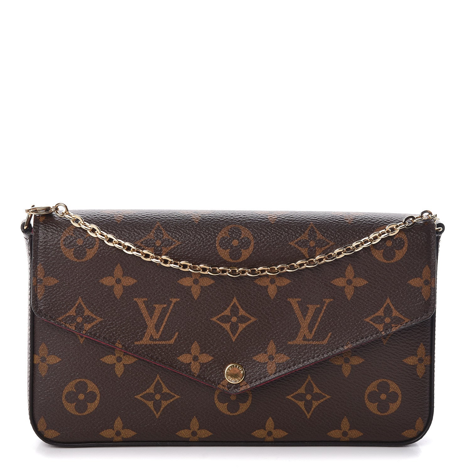 Louis Vuitton Monogram Pochette Felicie Chain Wallet Fuchsia 1 of 10