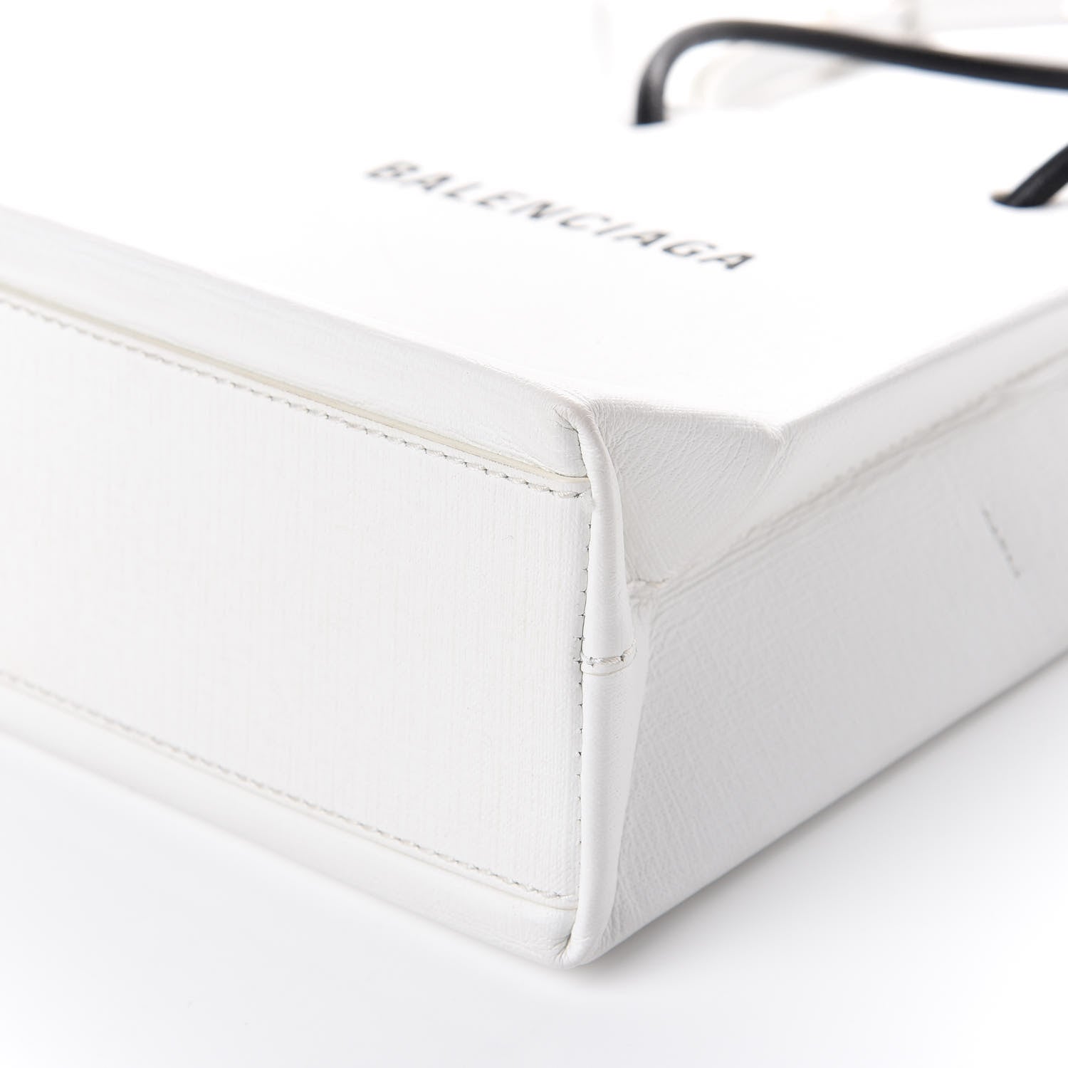 Balenciaga Squared Calfskin Logo Shopping Tote XXS White 7 of 13