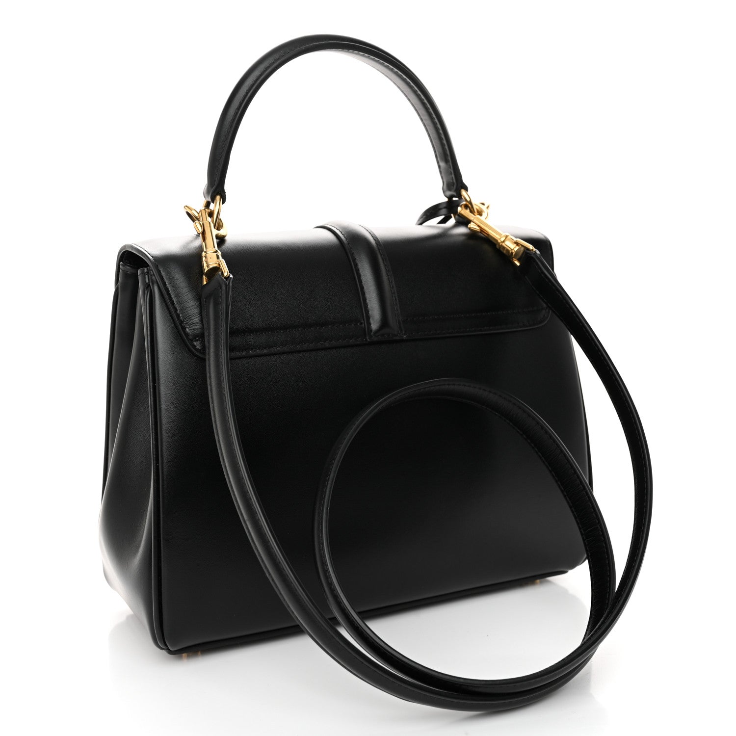 Celine Satinated Calfskin Small 16 Top Handle Bag Black 3 of 12
