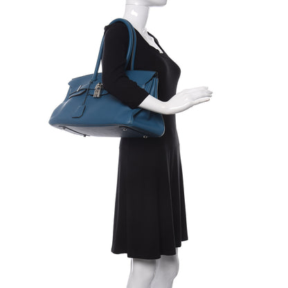Hermes Taurillon Clemence JPG Shoulder Birkin II 42 Cobalt 2 of 10