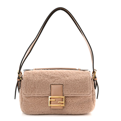 Fendi Shearling Nappa Multi Baguette Rosa Plaster 1 of 10
