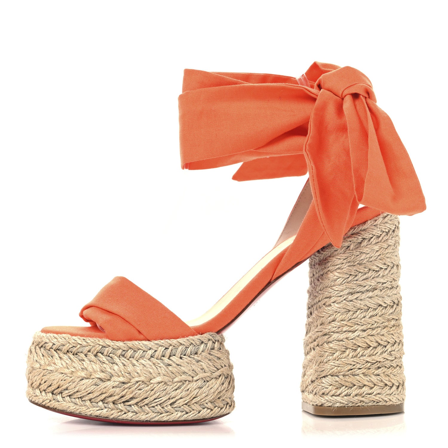 Christian Louboutin Gabardine Mariza Du Desert 130 Sandals 38 Orange 1 of 8