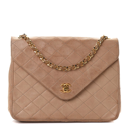 Chanel Lambskin Quilted Medium Single Flap Beige 1 of 5