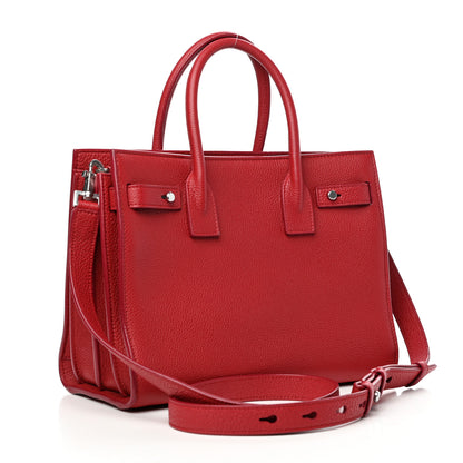 Saint Laurent Grained Calfskin Baby Sac De Jour Souple Red 3 of 11