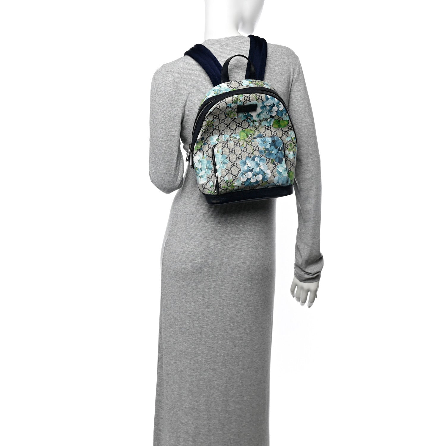 Gucci GG Supreme Monogram Blooms Small Day Backpack Blue 2 of 11