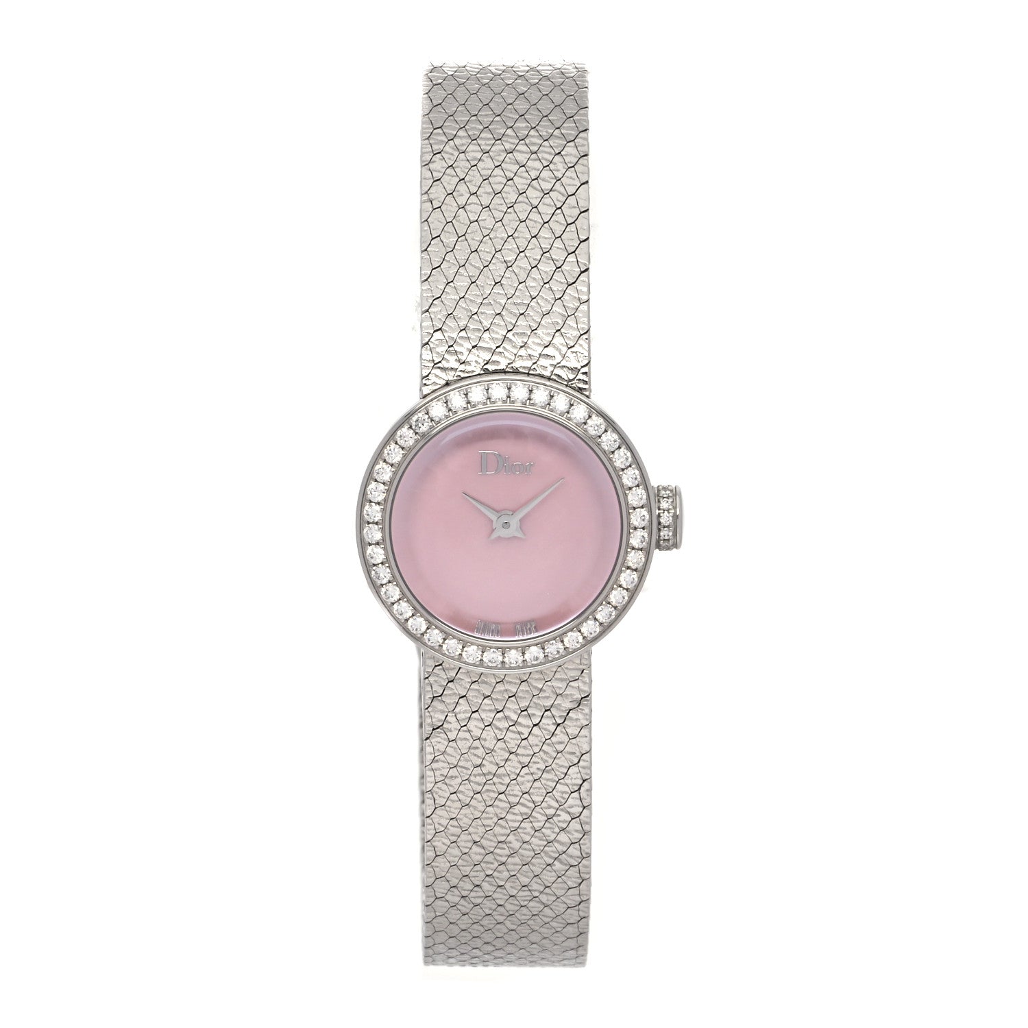 Christian Dior Stainless Steel Diamond Bezel Pink Mother of Pearl 19mm La D De Dior Quartz Watch 1 of 5