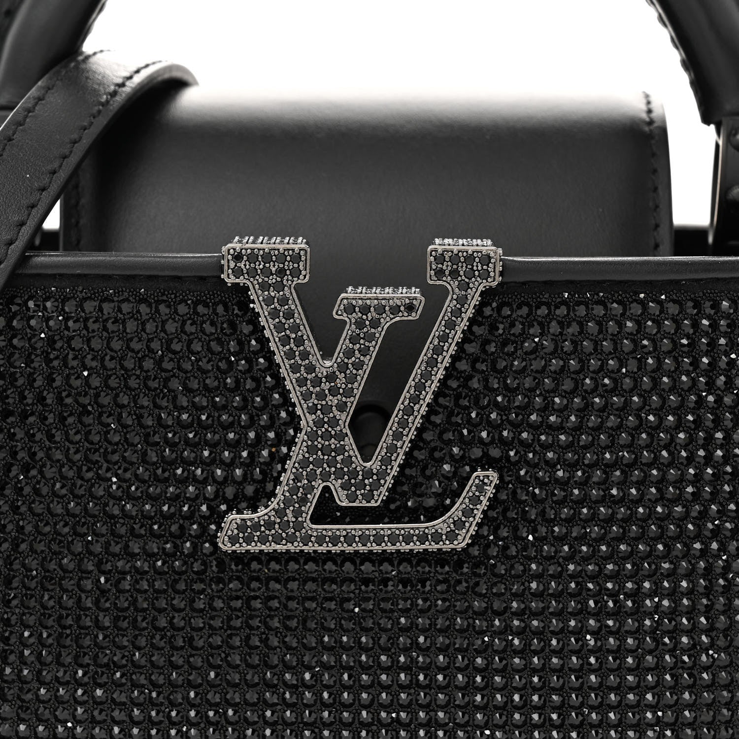 Louis Vuitton Swarovski Calfskin Capucines Mini Black 8 of 11