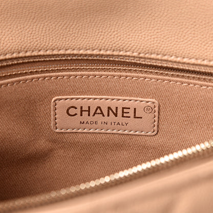 Chanel Caviar Quilted Medium Coco Handle Flap Light Beige 6 of 10