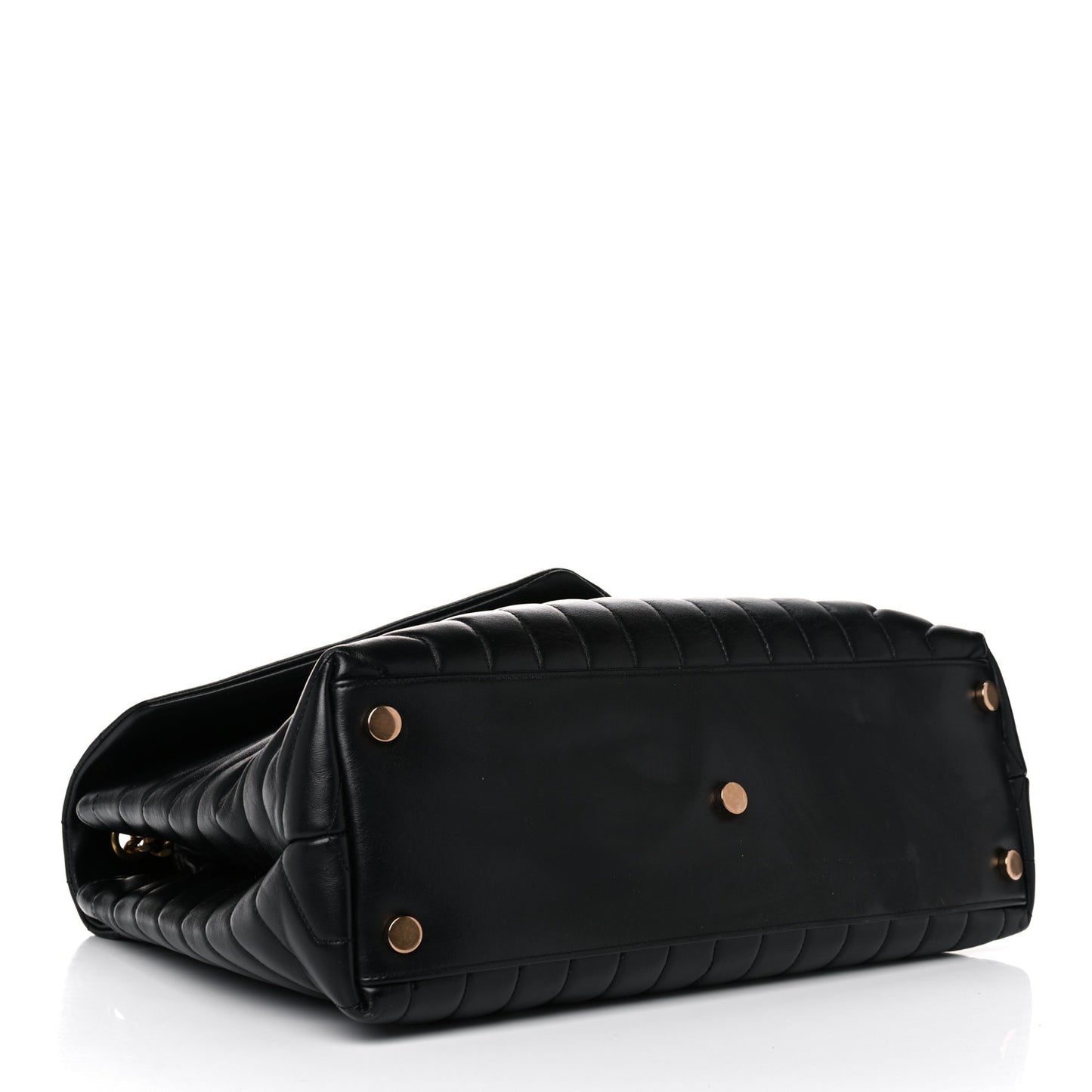 Calfskin Y Quilted Monogram Large Loulou Chain Satchel Black