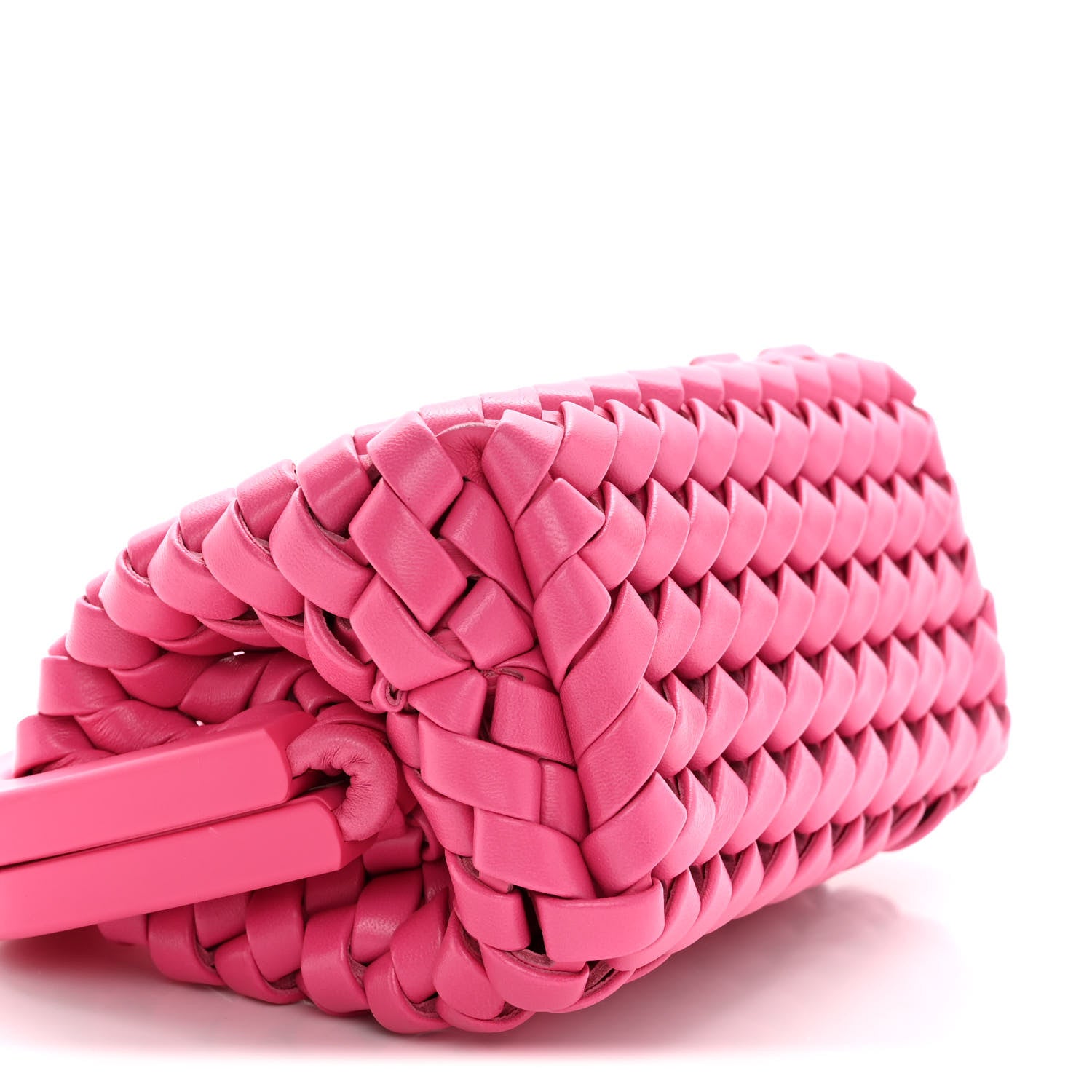 Bottega Veneta Lambskin Calfskin Slanted Intreccio Small The Point Triangle Bag Bonbon 8 of 12