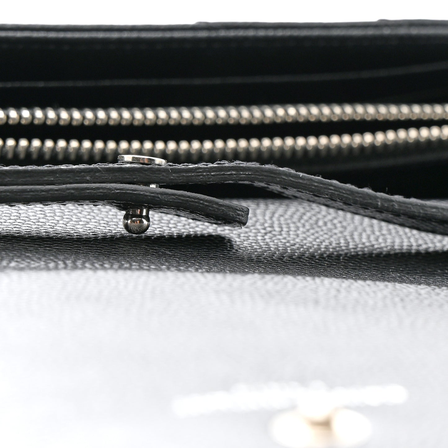 Grain De Poudre Matelasse Chevron Monogram Chain Wallet Black