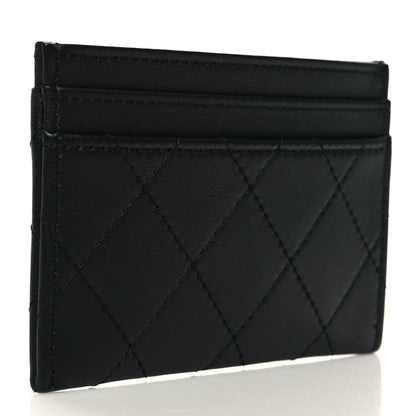 Chanel Lambskin Glitter Quilted Card Holder Black 3 of 10