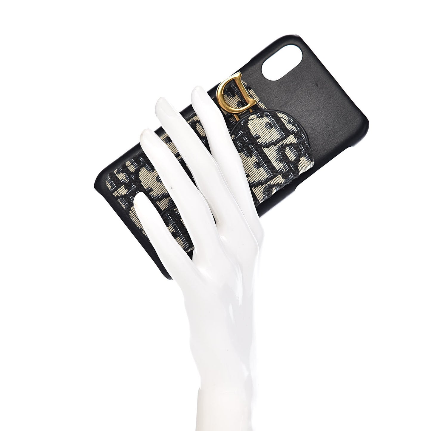 Oblique Calfskin Saddle iPhone X Case Blue