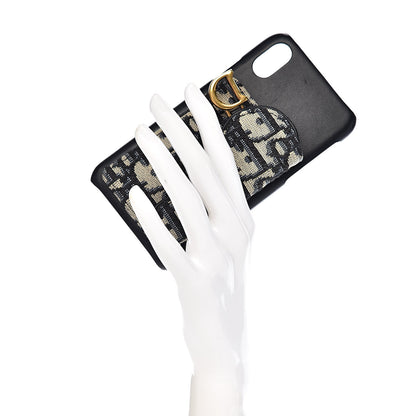Christian Dior Oblique Calfskin Saddle iPhone X Case Blue 2 of 5