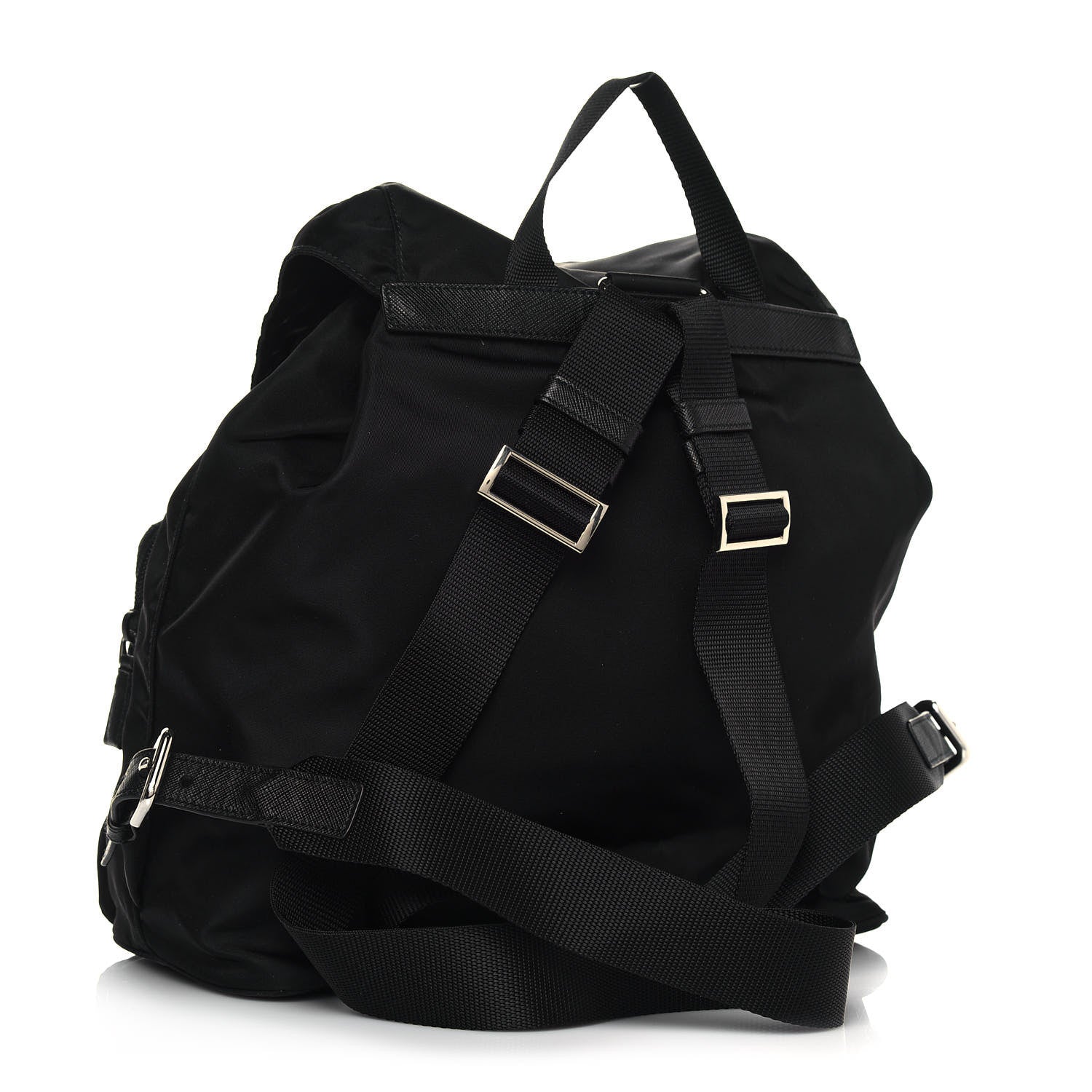 Prada Tessuto Nylon Vela Saffiano Large Backpack Black 2 of 10