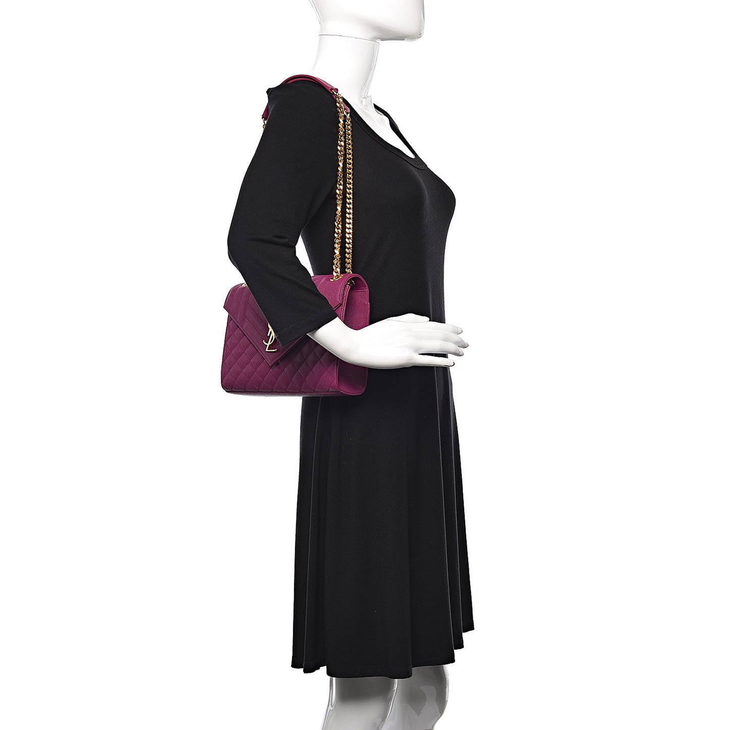 Grain De Poudre Medium Tri-Quilt Monogram Satchel Purple