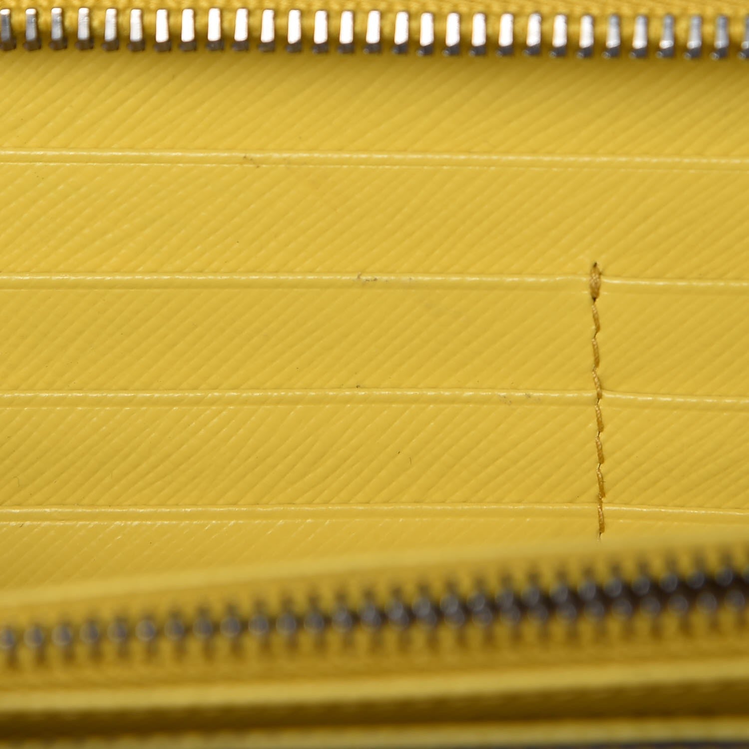 Prada Saffiano Palm Tree Print Zip Around Wallet Giallo 7 of 8